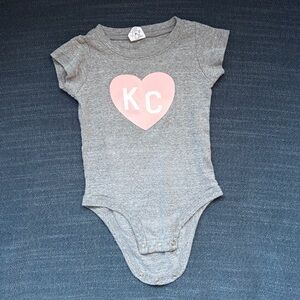 Kansas City Gray and Pink Heart Kids Bodysuit